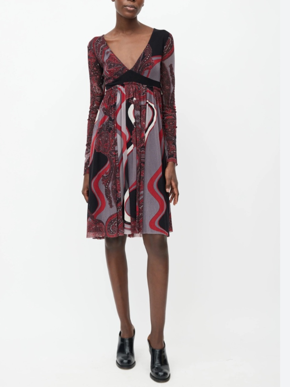 Jean Paul Gaultier Rare Vintage Soleil Mesh Paisley Midi Dress M